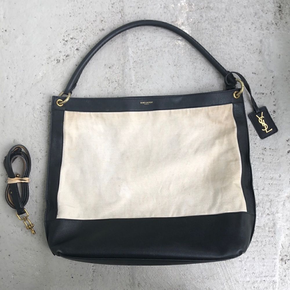 Saint  Laurent canvas n leather bag